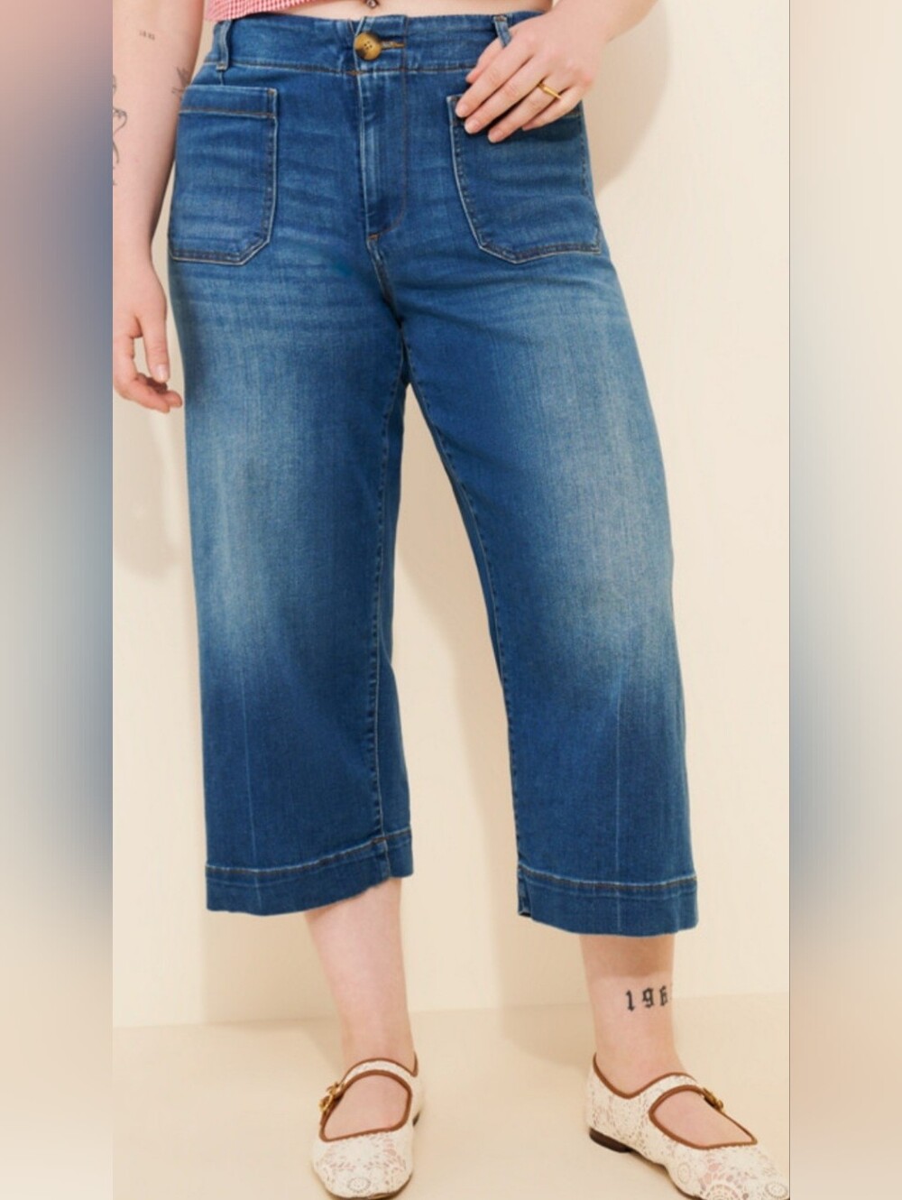 The Colette Crop Wide-Leg Jeans by Maeve 20w